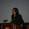 La Dra. Yazmin Detres fue la maestra de ceremonia en la actividad de los astronautas en Mayaguez.  Foto por Ferdinand Arroyo (Sociedad de Astronomia del Caribe).