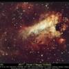 M17 (Swan Nebula) Es un area donde actualmente se estan formando estrellas. Esta nebula queda a unos 5,500 años-luz de distancia ( 33,000  Trillones de millas) y esta foto fué obtenida desde Aguadilla,PR por nuestro miembro Efraín Morales.