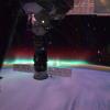 Estación Espacial pasando cerca de Auroras. Foto captada el lunes 5 de abril del 2010.