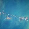 Los larguísimos puentes en los cayos de la Florida, vistos desde el espacio.